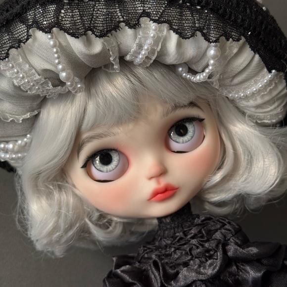 Elegant Black Doll with Pearl Accents - Picture 7 of 8